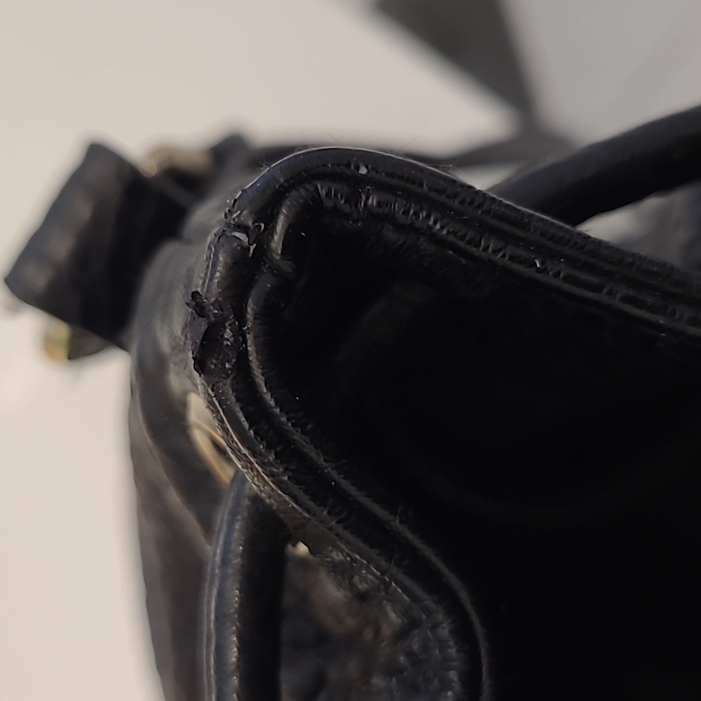 Poverty Flats -Black With Gold Hardware Crossbody Bag with Adjustable Strap - Picture 7 of 8